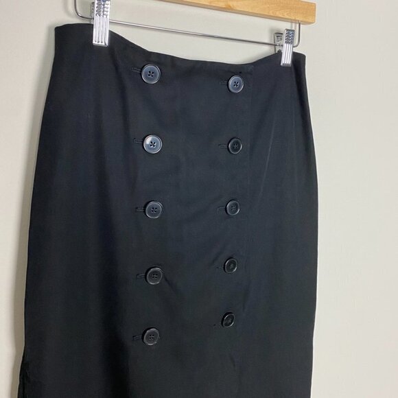 Club Monaco Double Breasted Pencil Midi Skirt Black - Picture 2 of 5